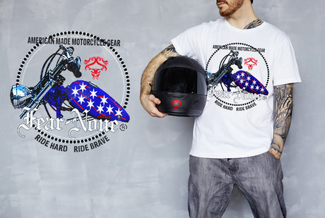 Bear Run Men's American Motorcycle Traditions T-Shirt | Vintage USA Flag Biker Tee - View #8