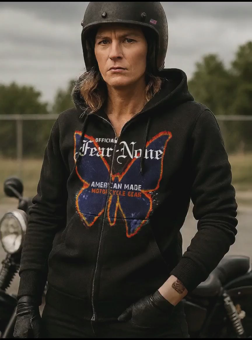fear gear Women's 69-Butterfly Hoodie Large