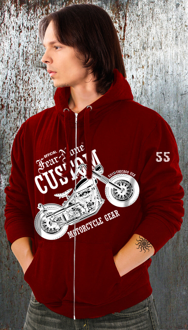 American Red Custom Old Bike Hoodie 5XL