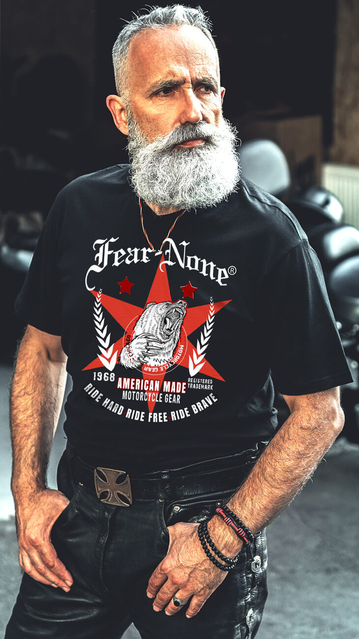 Biker tattoo. Bearded hipster in earphone listens to music. Symbol of pop  music, hard rock, heavy metal, biker t-shirt design Stock Vector | Adobe  Stock, image size:730x1300