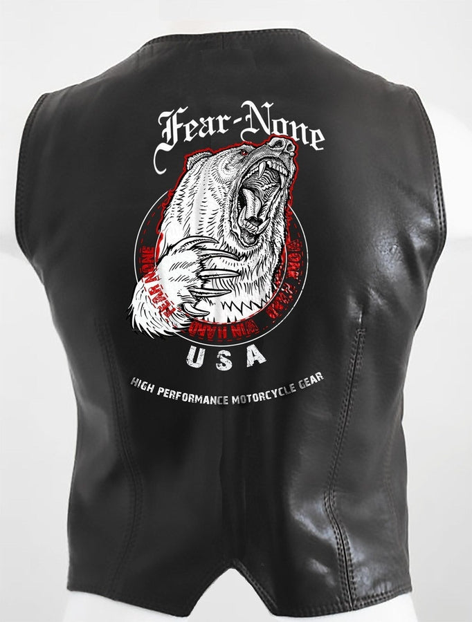 Womens Bear Rider Leather Highway Vest